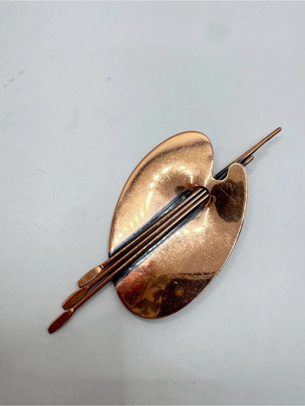 Renoir vintage copper artist’s palette large brooch pin